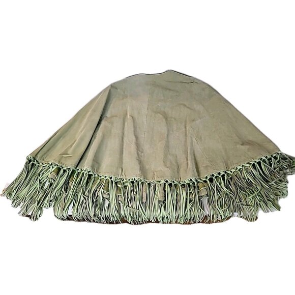 Terry Lewis Classic Luxurie Women Suede Leather Fringe Cape One Size Mint Green - Picture 6 of 14